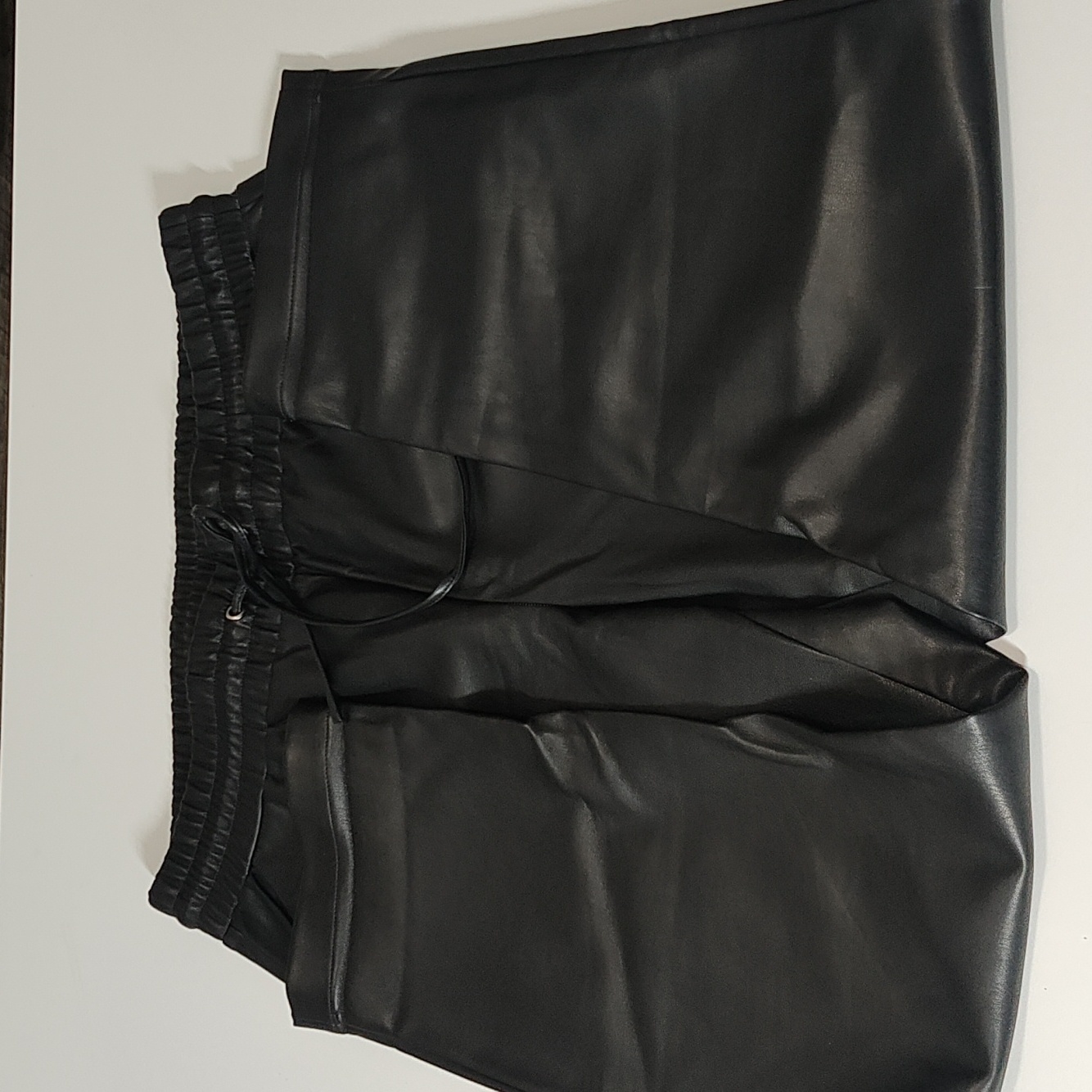 Loft Blank Pleather Loose-Fit Baggie Pants, Size Large.